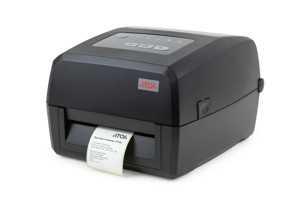 Термотрансферный принтер этикеток АТОЛ TT44, 300 dpi, USB, RS-232, Ethernet