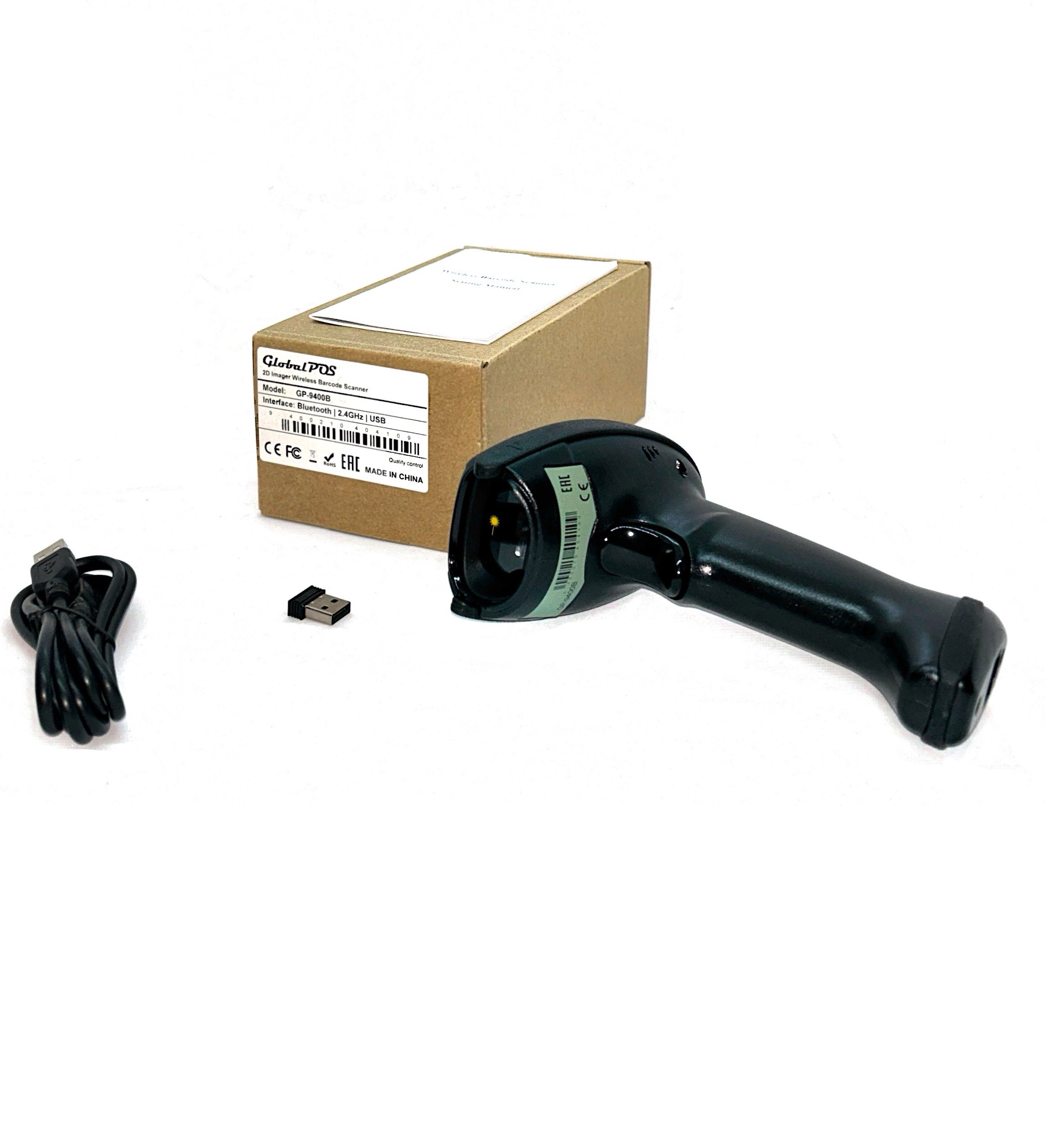 Беспроводной сканер штрих-кода GlobalPOS GP-9400B, 2D, Bluetooth, USB - Фото 7