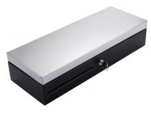 Денежный ящик АТОЛ FlipTop-MB черный, 460*170*100, 24V, верхняя крышка из нержавеющей стали +  крышка для инкассации