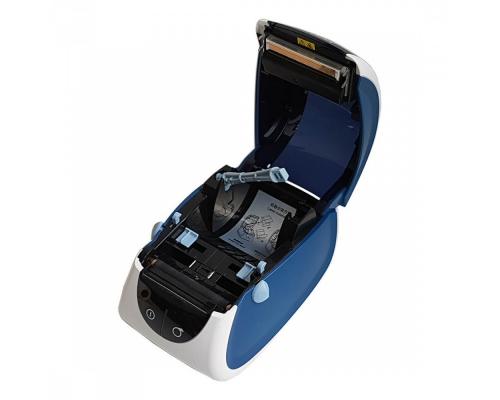 Термопринтер этикеток Mertech LP58 EVA RS232-USB бело-голубой - Фото 3