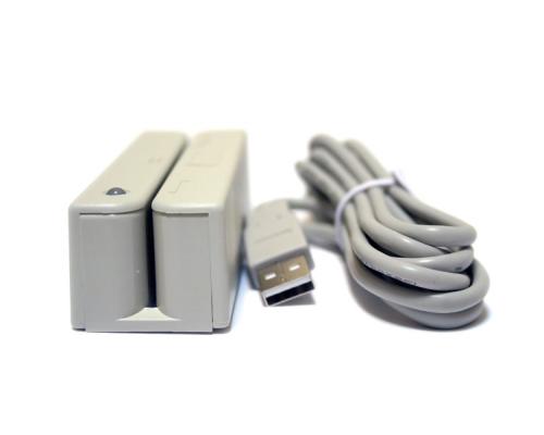MSR213V-33, считыватель магнитных карт, 1&2&3 дорожки, USB Virtual COM, белый