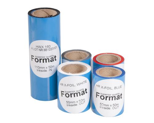 Термотрансферная лента Resin Format R500, 25 мм х 300 м, черная, OUT
