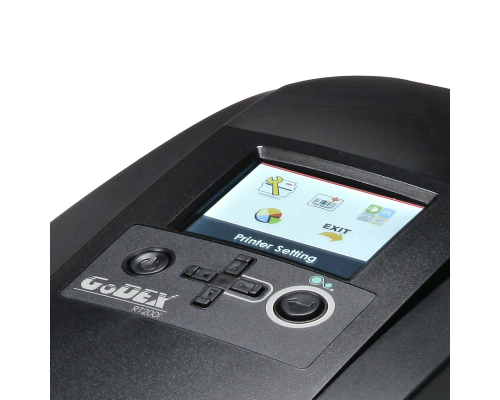 Godex RT230i, термо/термотрансферный принтер, 300 dpi, ширина 2.12", ЖК дисплей, USB+RS232+Ethernet+USB Host (011-R23iE02-000) - Фото 2