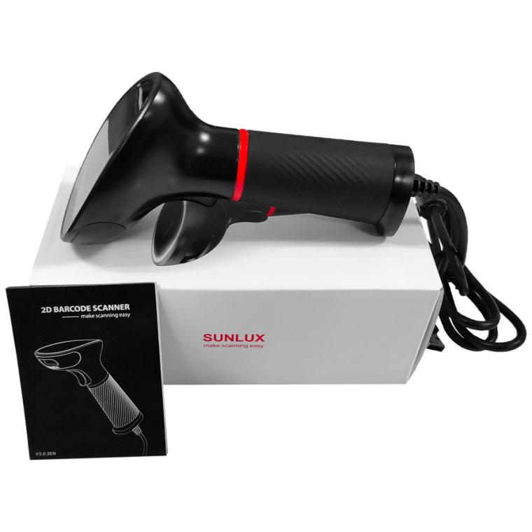 Проводной ручной сканер штрих-кода SUNLUX XL-3610, 1DF/2D, USB - Фото 5