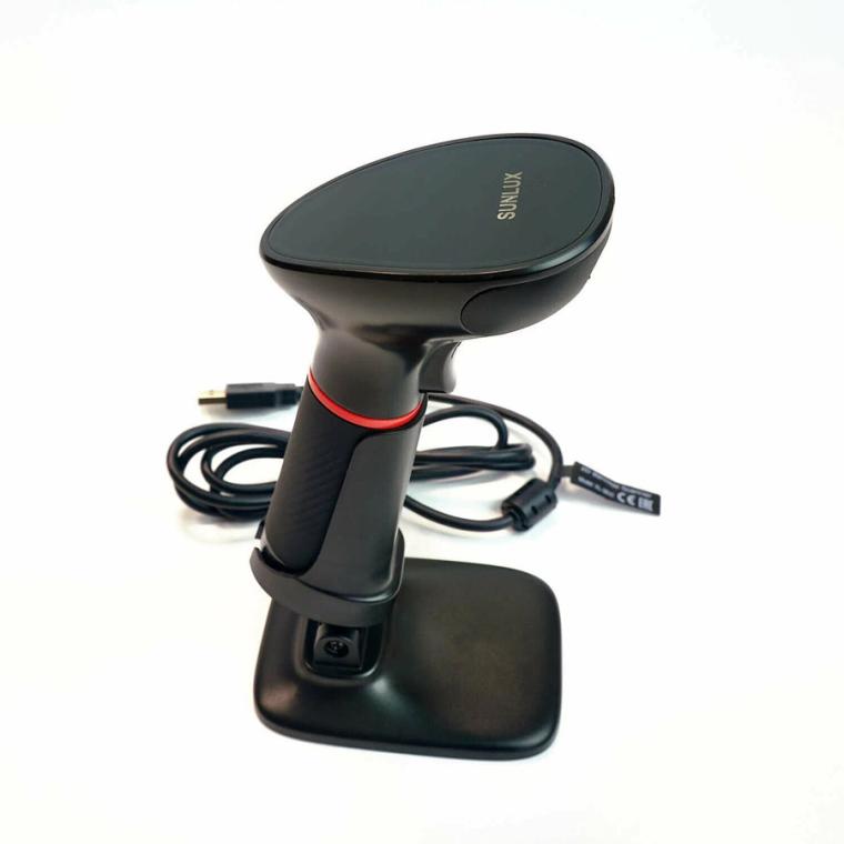Проводной сканер штрих-кода SUNLUX XL-3610, 2D, USB, с подставкой - Фото 4