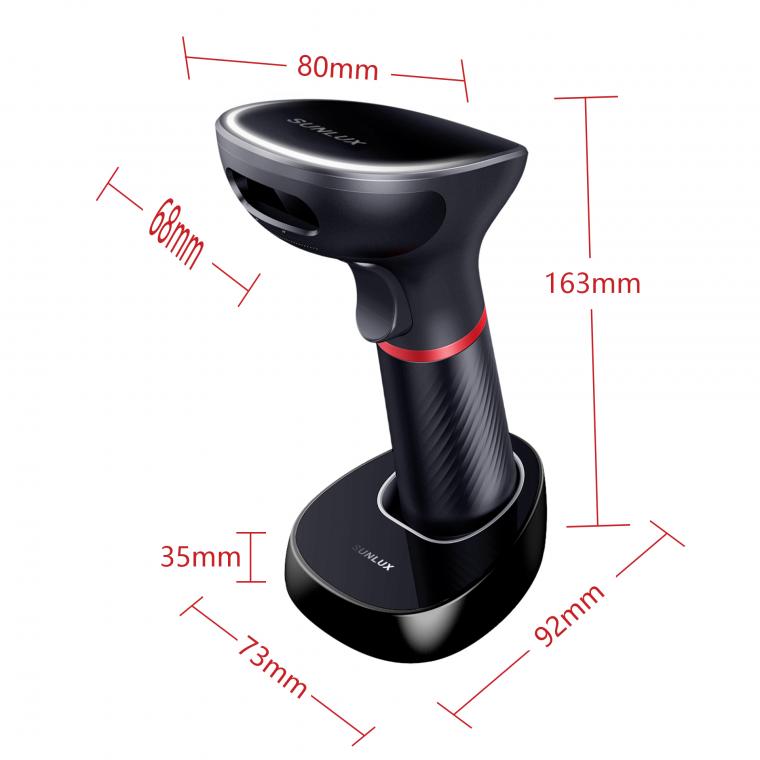 Беспроводной ручной сканер штрих-кода SUNLUX XL-9610, 2D, USB - Фото 2